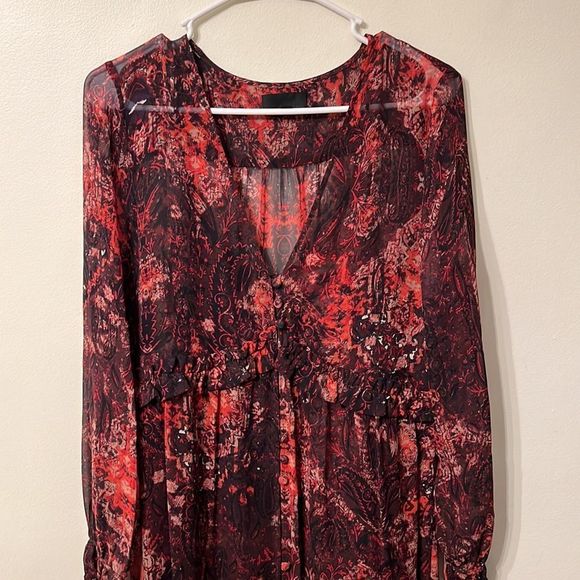 Intermix - Red Paisley Maxi Dress L - Picture 6 of 7